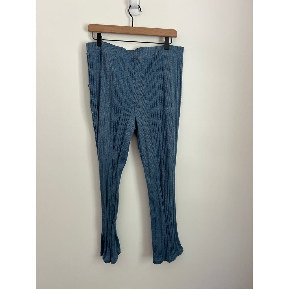 Cuddl Duds Blue Ribbed Lounge Set Size Large – Button Front Top & Pants - Picture 12 of 12